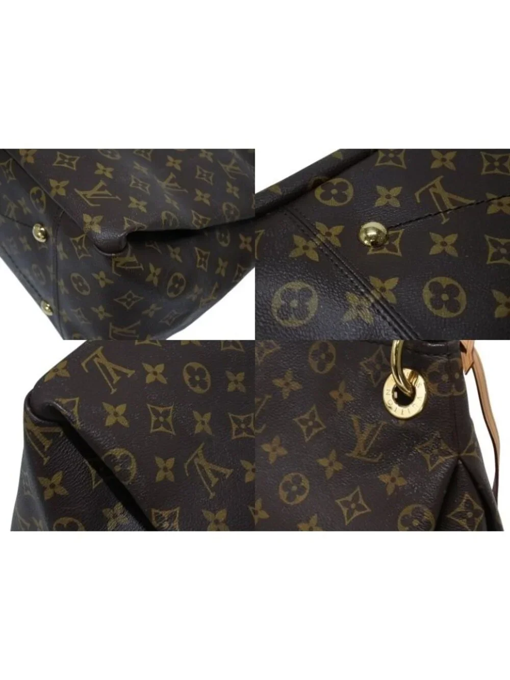 Louis Vuitton Artsy MM Shoulder Bag Monogram Leather Gold